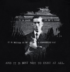 H. P. Lovecraft „It is good to be a cynic — it is better to be a contented cat — and it is best not to exist at all.” | Tank-top damski