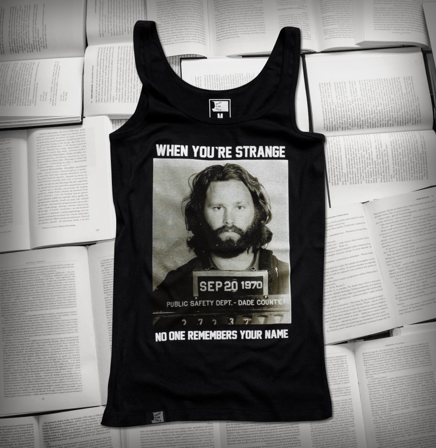 Jim Morrison „When you're strange no one remembers your name” | Tank-top damski