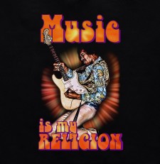 „Music is my religion” Jimi Hendrix | Koszulka damska