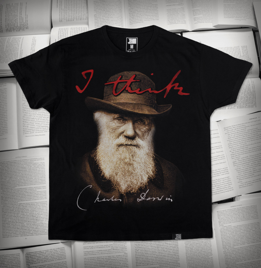 Charles Darwin „I think” | Koszulka męska