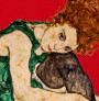 Egon Schiele „Siedząca kobieta ze zgiętym kolanem” | Koszulka damska