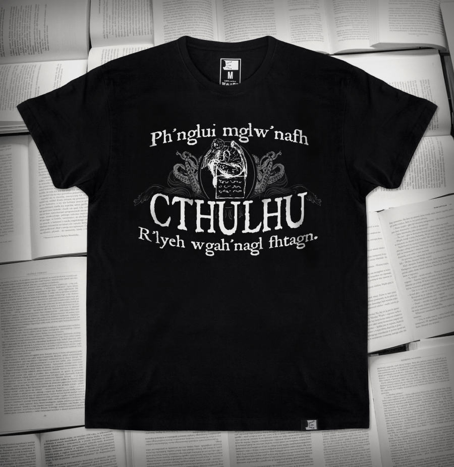 Ph’nglui mglw’nafh Cthulhu R’lyeh wgah’nagl fhtagn (H.P. Lovecraft) | Koszulka męska
