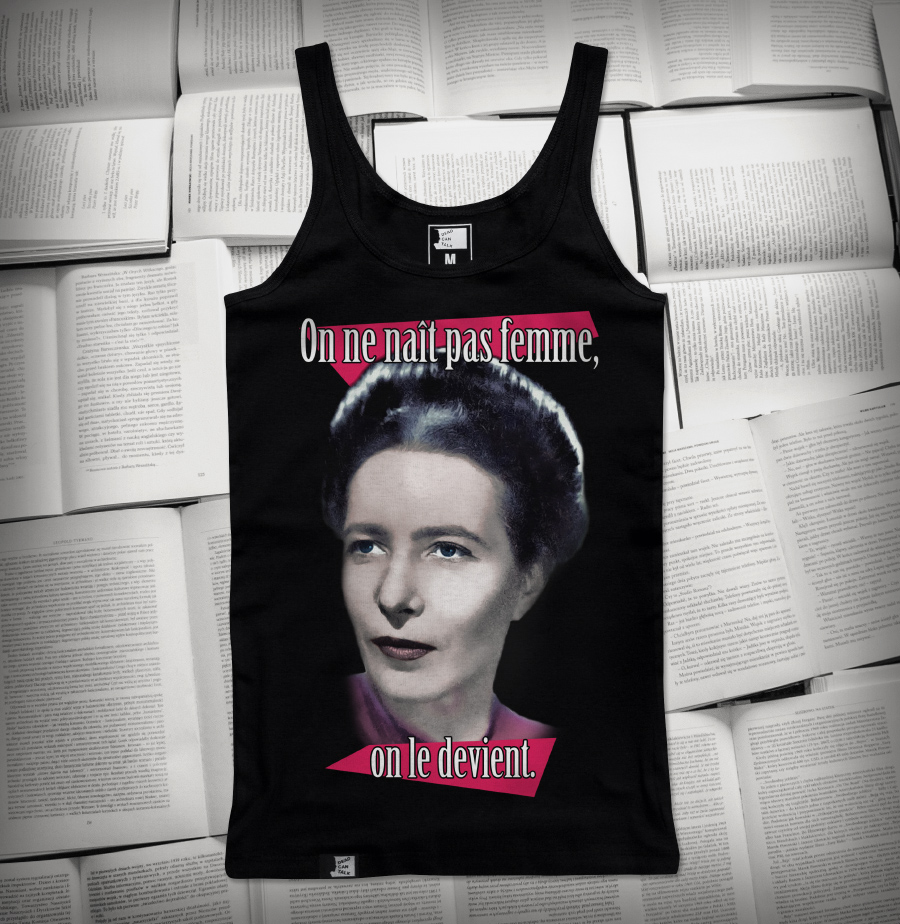 Simone de Beauvoir „On ne naît pas femme, on le devient.” | Tank-top damski